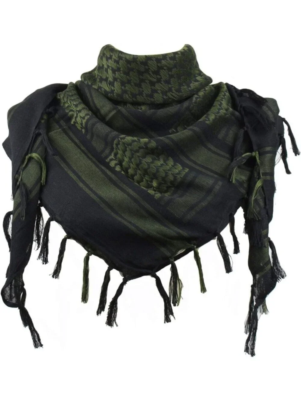 Tactical Cotton Shemagh Scarf - Versatile Desert Neck Wrap with Tassels for All